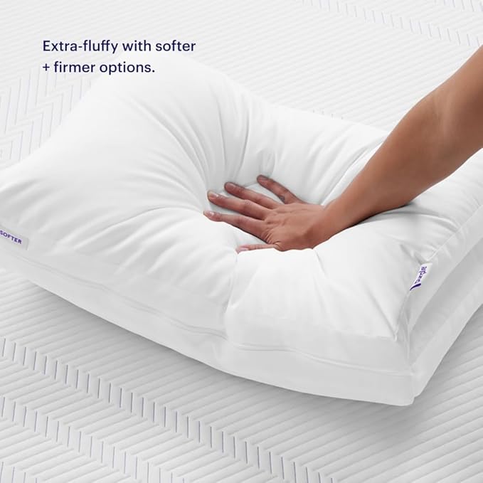 Purple TwinCloud Pillow | Adjustable Support for Soft or Firm Support, Perfect Side Sleeper Pillow, White