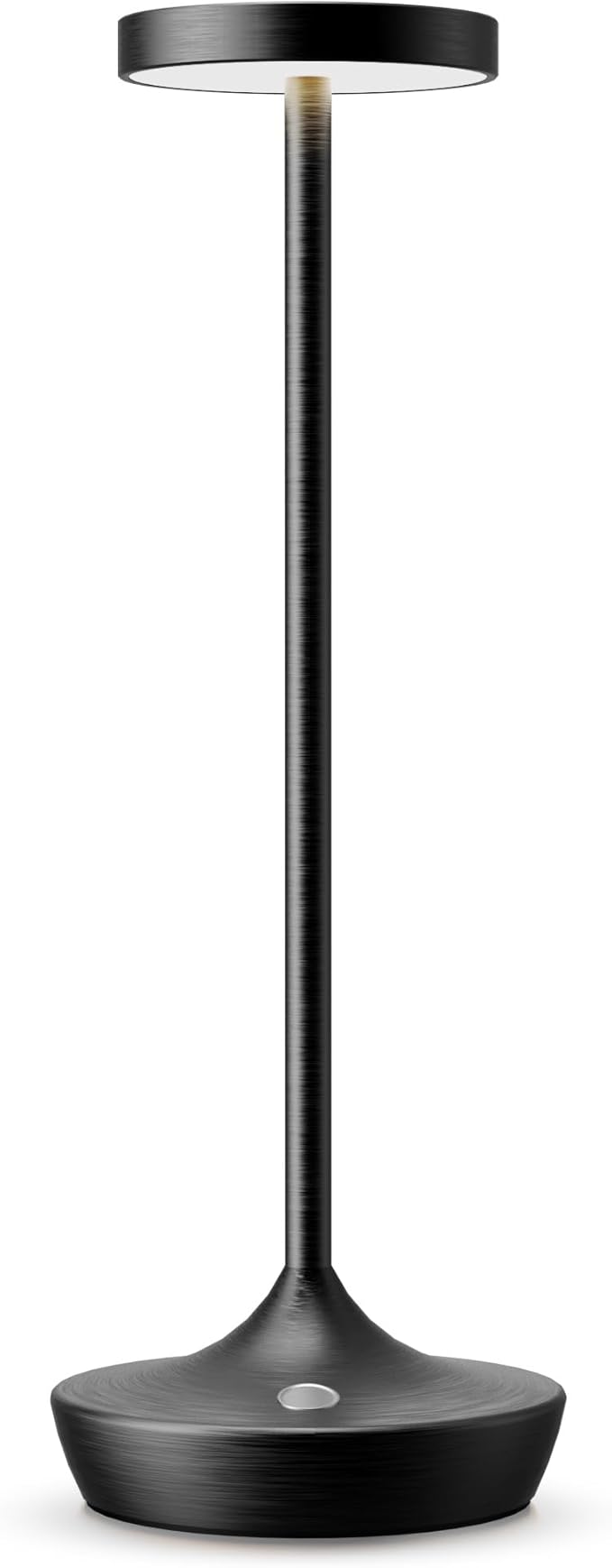 Cordless Table Lamp, Rechargeable Battery Operated LED Desk Lamp, 3-Color Stepless Dimming, Portable & Waterproof, for Restaurants, Bedrooms, Bars, Outdoor Parties, Camping, and Cafes (Black)