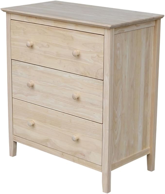 International Concepts Dresser with 3 Drawers, Unfinished