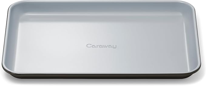 Caraway Nonstick Ceramic Small Baking Sheet (9x13”) – Non-Toxic, PTFE & PFOA Free – Oven Safe – Aluminized Steel Core – Mini Sheet Pan for Baking, Roasting & More - Black