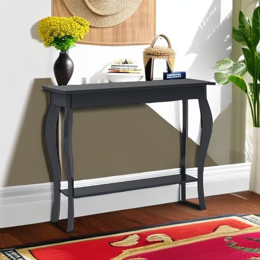 ChooChoo Narrow Console Table, Chic Accent Sofa Table, Entryway Table, Espresso
