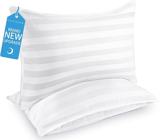 COZSINOOR King Size Bed Pillows Set of 2 - Microfiber Fill Down Alternative Cooling - Hotel Specially Designed for Side, Back & Stomach Sleepers, Providing Breathable and Skin-Friendly Comfort