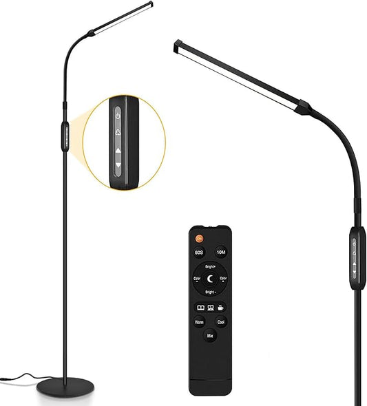 EBEST Led Floor Lamp for Eyelash Extensions Standing Floor Lamps for Office Eyelash lamp Tattoo Light Reading Lamp for Bedroom Makeup Lash Light Extension (Black - RY)