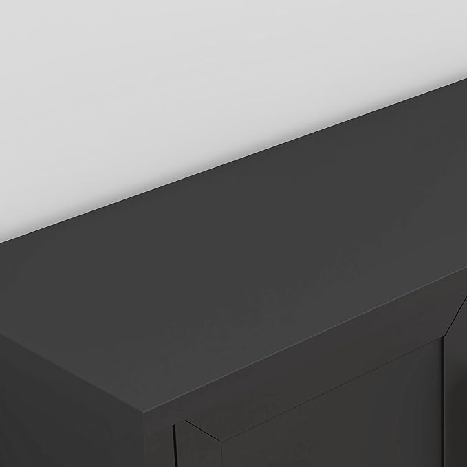 Entryway Console Table with 2 Doors & Storage & Shelf, Sofa Table Entrance Entry Way Table, Hallway Foyer Behind Couch Table (Black with 2 Doors)