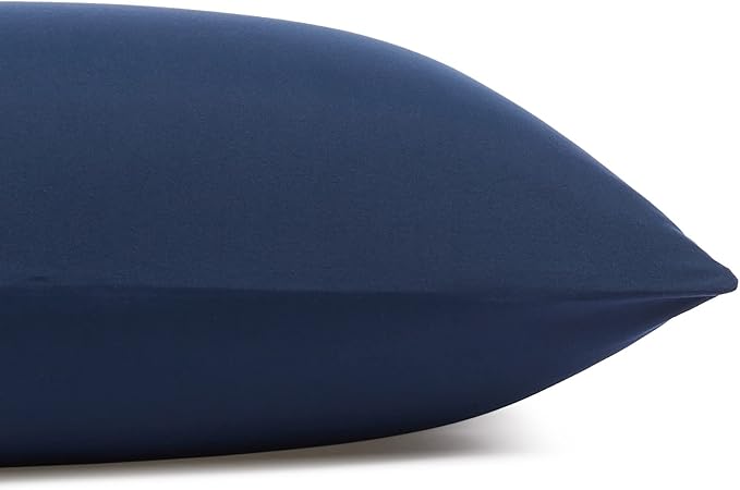 Amazon Basics Lightweight Super Soft Easy Care Wrinkle Free Microfiber 3 Piece Bed Sheet Set with 14-Inch Deep Pockets, Twin, Navy Blue, Solid, Kids, Men & Women Bedding (Pack of 4)
