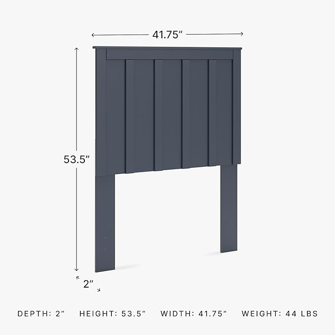 Signature Design by Ashley Simmenfort Farmhouse Panel Headboard with Matte Finish, Twin, Blue