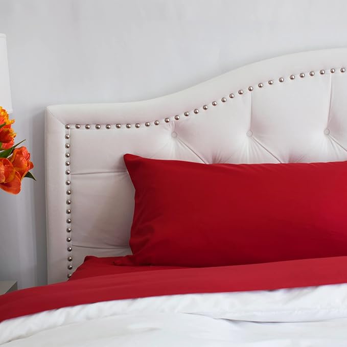PeachSkinSheets Night Sweats: The Original 1500tc Soft King Pillowcase Set RED Velvet