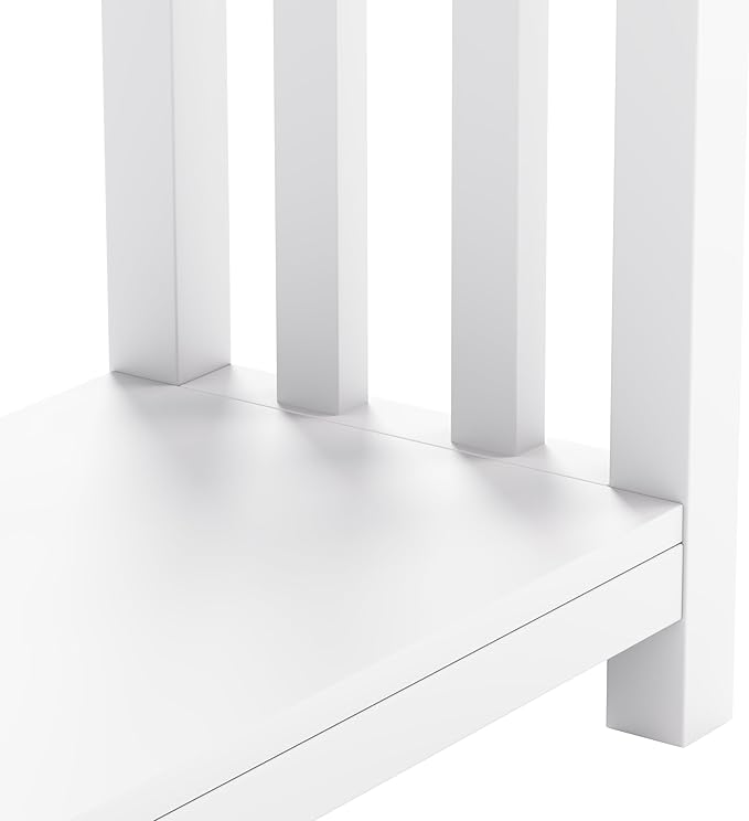 ChooChoo Farmhouse Long Entryway Table with Drawer, Mission Narrow Console Sofa Table with Storage, for Entryway,Living Room and Hallway, 47 Soft White and Brown