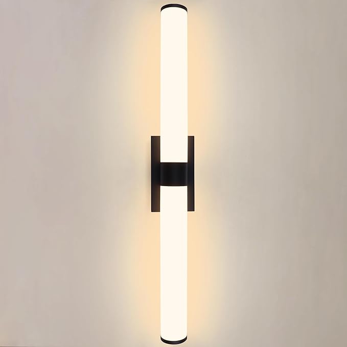 Kalium 33in Modern Wall Sconces, Dimmable Bathroom Vanity Lights, 3000K Warm White LED Indoor Sconces Lighting for Bathroom, Stairs, Living Room, Bedroom. Hardwired.