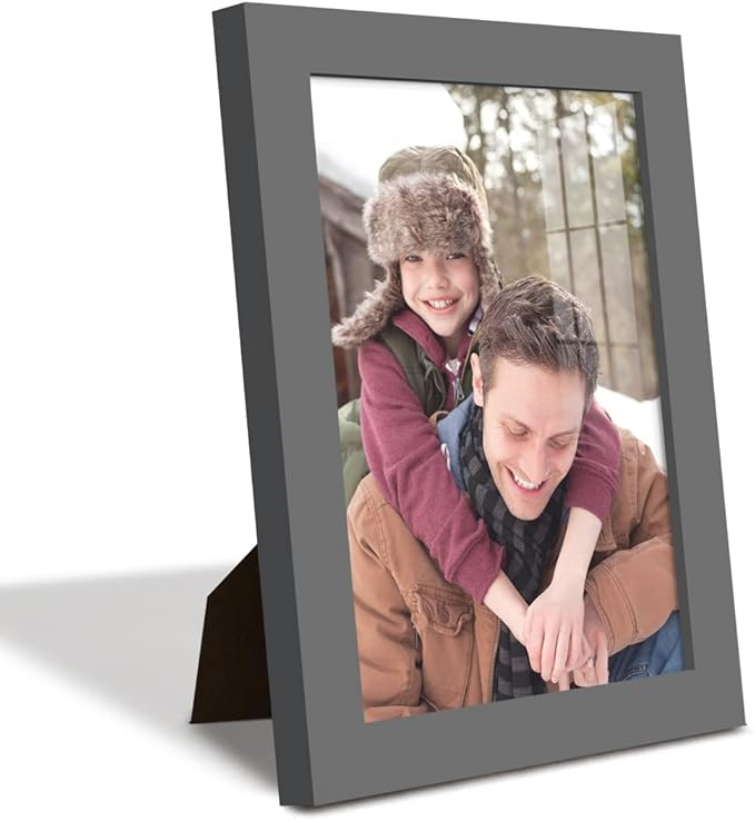 Renditions Gallery 6x8 inch Picture Frame High-end Modern Style, Made of Solid Wood and High Definition Glass Ready for Wall and Tabletop Photo Display, Gray Frame