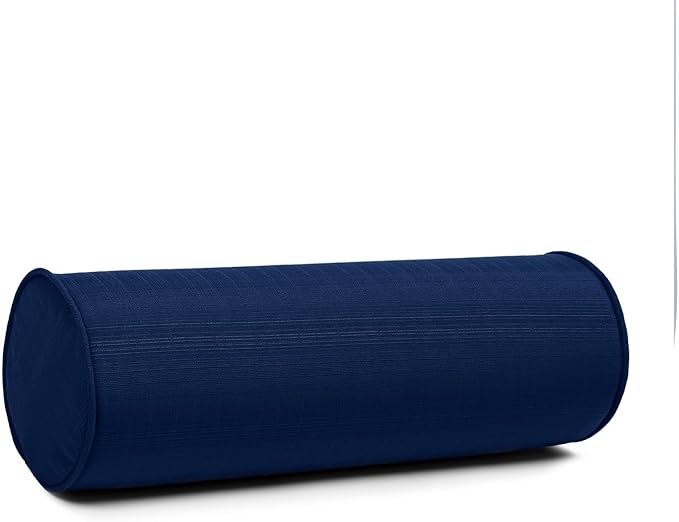 Sherry Kline Sunrise Indoor/Outdoor Neck Bolster Corded Edge Filled Pillow Indigo 6"x18" Set of 2