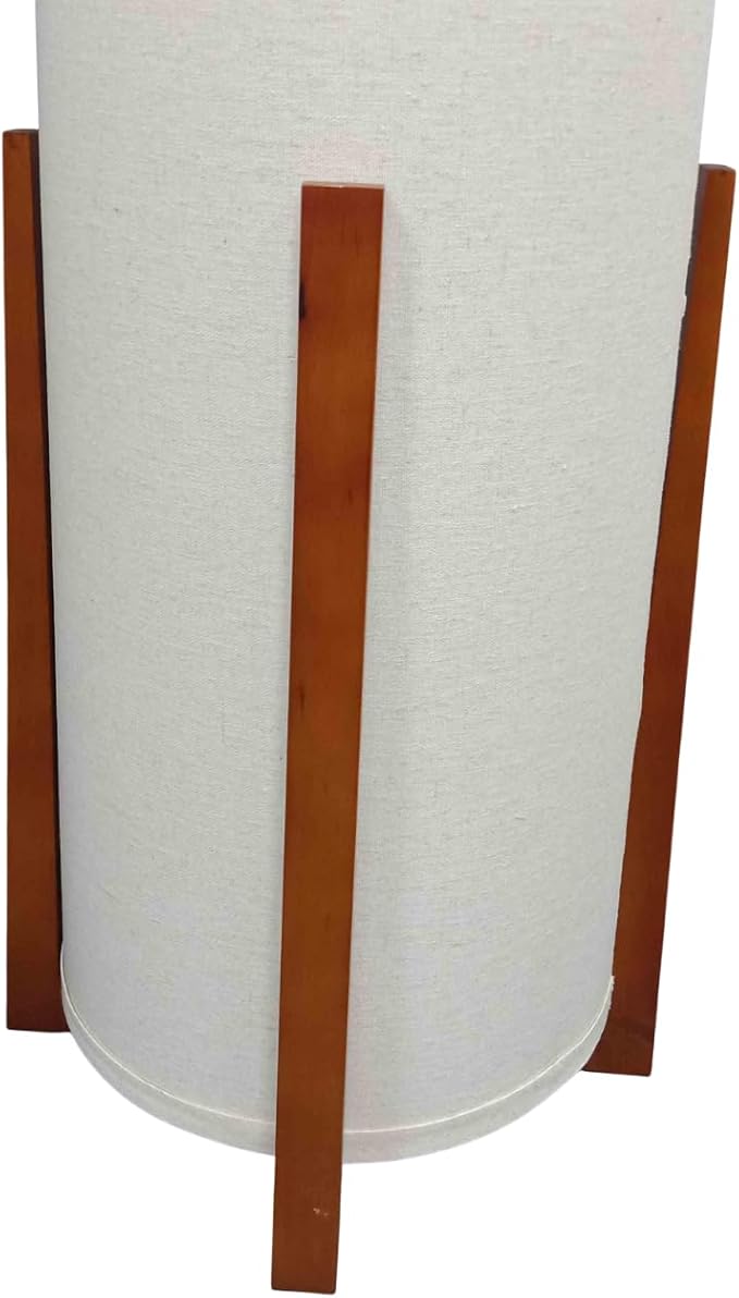 Brightech Parker Paper Lantern Floor lamp, 48 Inch Tall Lamp with Wood Frame, Asian Design for Bedroom, Decorative Tower Shade Lamp for Living Rooms & Offices, Great Living Room Décor