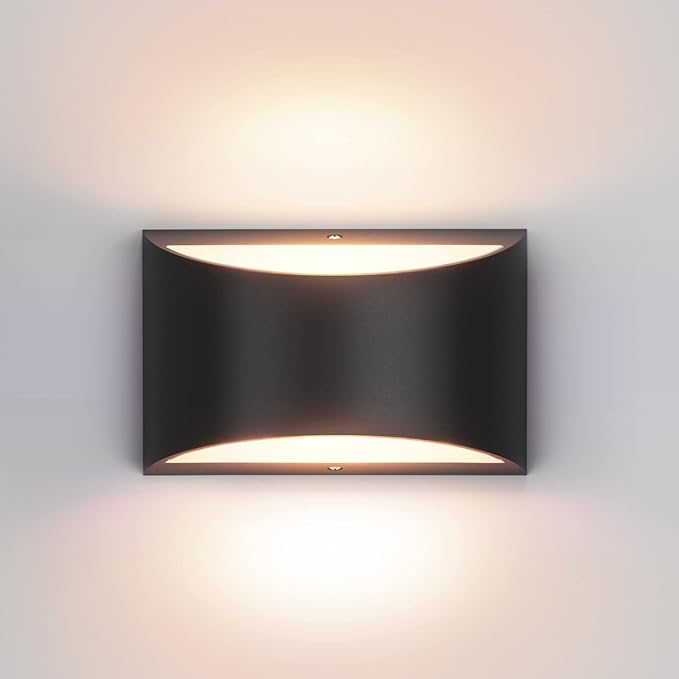 Aipsun Black Modern LED Wall Sconce Indoor Wall Lights 1 Pack Hardwired Up and Down Wall Mount Light for Living Room Bedroom Hallway Corridor Conservatory Warm White 3000K(with G9 Bulbs)