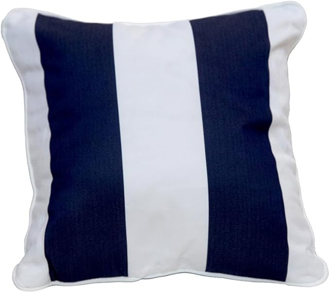 East Green 14 x 14 Waterproof Outdoor Pillow with Insert, Black Stripe - Premium Olefin Outdoor Accent Pillow for Patio Furniture