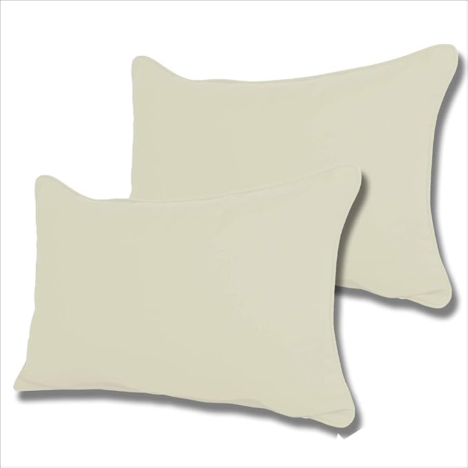 Comfort Classics Set of 2 Sunbrella Outdoor/Indoor Welted Lumbar Pillows Inc. (Canvas)