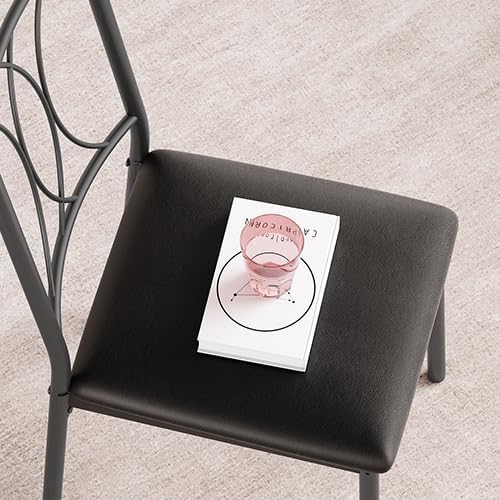 Dining Table Set for 2, Kitchen Table with 2 Upholstered Chairs, Wood 3-Piece Kitchen Dining Room Table Set for Apartment, Small Space, Space Saving, Retro Brown