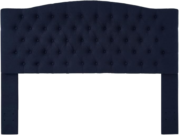 24KF Boucle Upholstered Tufted Button Queen Headboard and Comfortable Fashional Padded Queen/Full Size headboard,6025-Q-Boucle-Navy Blue