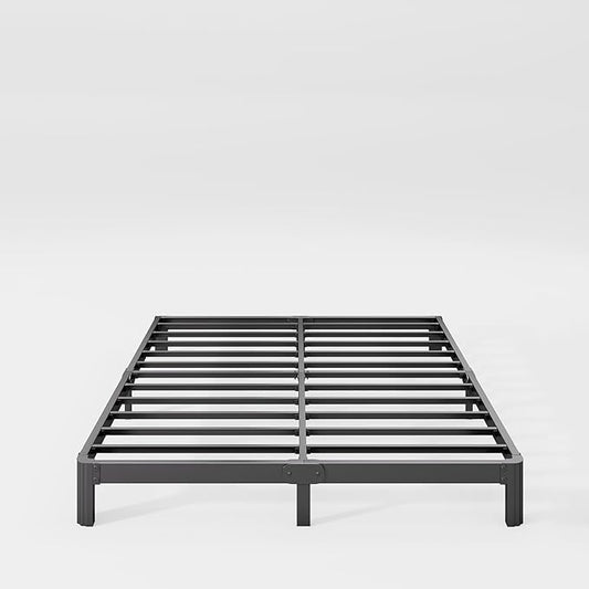 7in High Full Size Bed Frame No Box Spring Needed, Heavy Duty Metal Platform Bed Frame Full with Round Corners, Easy Assembly, Noise Free, Black