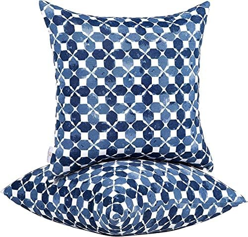 Outdoor Throw Pillows - Decorative Pillows with Insert Included Set of 2 Outdoor Pillows for Patio Furniture 18x18 Inch