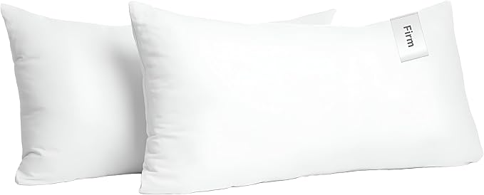 Digital Decor 100% Cotton Queen Size Hotel Pillows, U.S. Made Hypoallergenic Pillows with Down Alternative Fiber Fill, Set of 2, Three Comfort Levels, (Soft, Medium, Firm) Firm