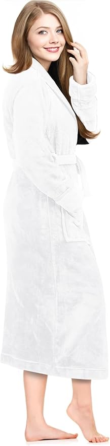 NY Threads Premium Womens Robe, Plush Fleece Long Bath Robe for Women, Fluffy Soft Women's Bathrobe