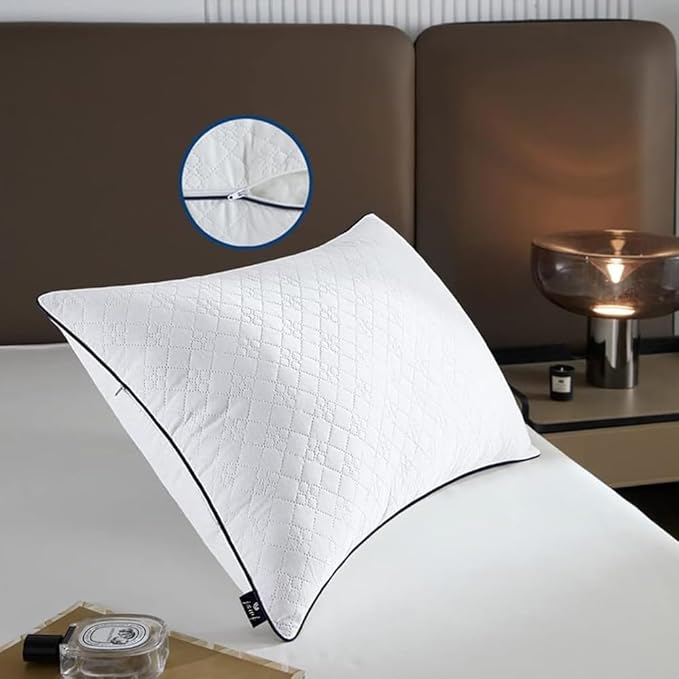 JSWF Bed Pillows for Sleeping King Size 1 Pack，Ultra Soft Fluffy ，Premium Soft Down Alternative Fill Set of 1 for Back,Zipper Opening Design,can add and Remove Filler According to Your Needs