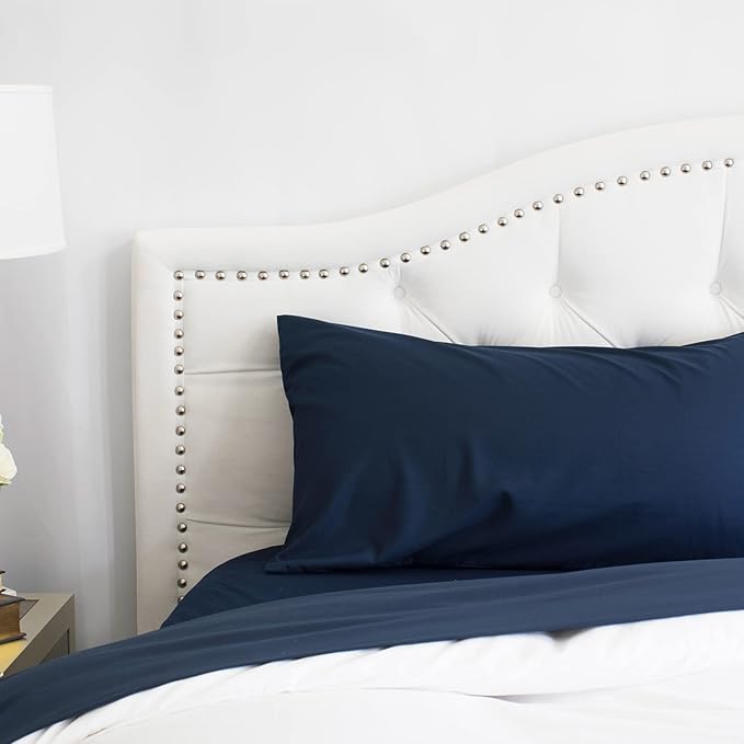 PeachSkinSheets 1500tc Level of Softness Soft Standard Pillowcase Set of 2 - Mariner Blue