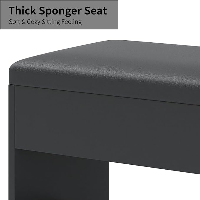 55" W Vanity Desk, Makeup Vanity with Charging Station, 15 Drawers with Lighted Mirror, 3 Lighting Modes, Brightness Adjustable, Glass Top, Vanity Table with Chair for Bedroom, Black