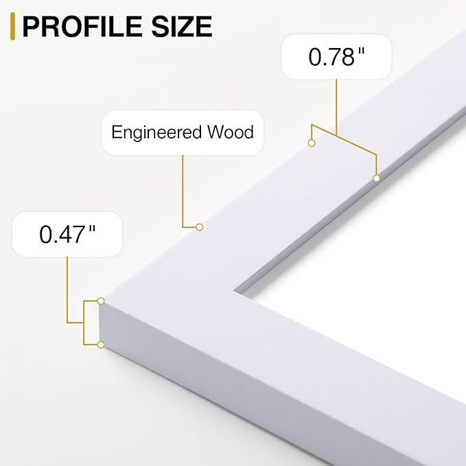 Vittanly Picture Frames Set of 16, Gallery Wall Frame Set with 2Pcs 11x14, 2Pcs 8x10, 6Pcs 5x7 and 6Pcs 4x6 Photo Frames, Picture Frames Collage Wall Decor for Wall or Tabletop Display, White