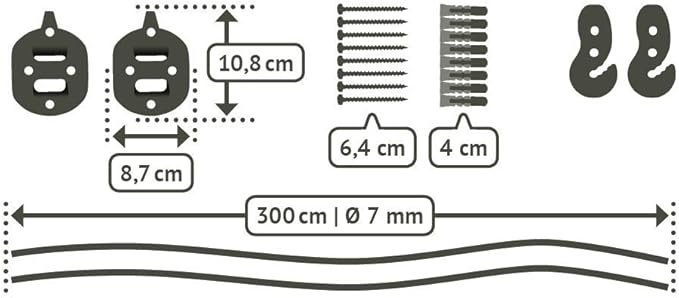 LA SIESTA - Large Double Brisa Classic Hammock & CasaMount - Suspension Kit for Walls & Beams - Weather Resistant Portable Hammock - 2-Person