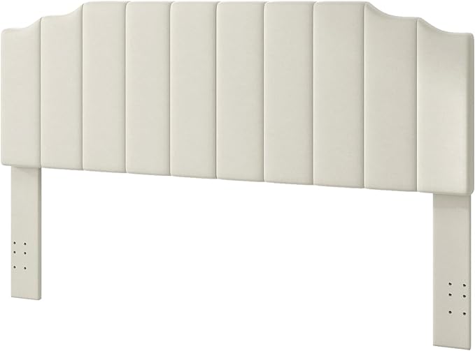 King Size Headboard Only, Velvet Wall Mounted Headboard King for Adjustable Bed Modern Upholstered Head Board Easy Assembly, Cream
