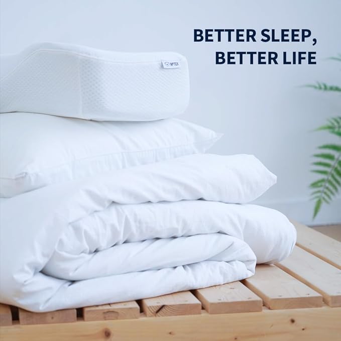 Motex Height Adjustable Memory Foam Pillows for Sleeping Neck Supporting Ergonomic Pillows with Washable Modal Fabric Cover, White, M-L Size – Motion N (1pc)