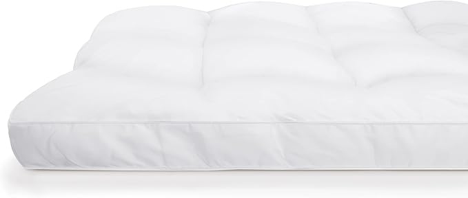 SERTA Down Illusion Soft Hypoallergenic 2 inch Pillowtop Simple Fit Mattress Topper, Twin XL, White