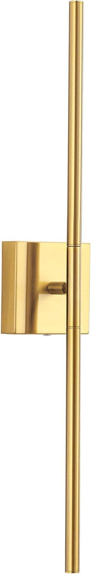 KDG Cordless Wall Sconces with Remote Control, Wireless 7000mAh Rechargeable Battery Operated LED Wall Lamps, 360° Rotate Lightings for Wall Painting, Bedroom, Hallway, Night Light 23.6 inch (Gold)