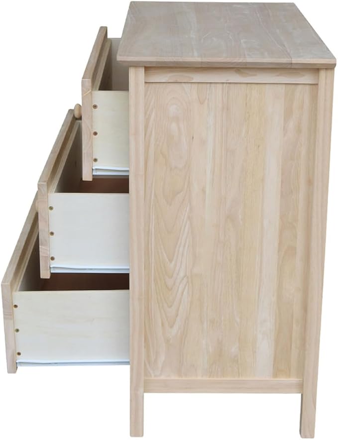 International Concepts Dresser with 3 Drawers, Unfinished