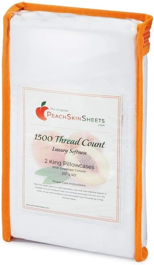 Night Sweats: The Original PeachSkinSheets 1500tc Soft King Pillowcase Set Chocolate