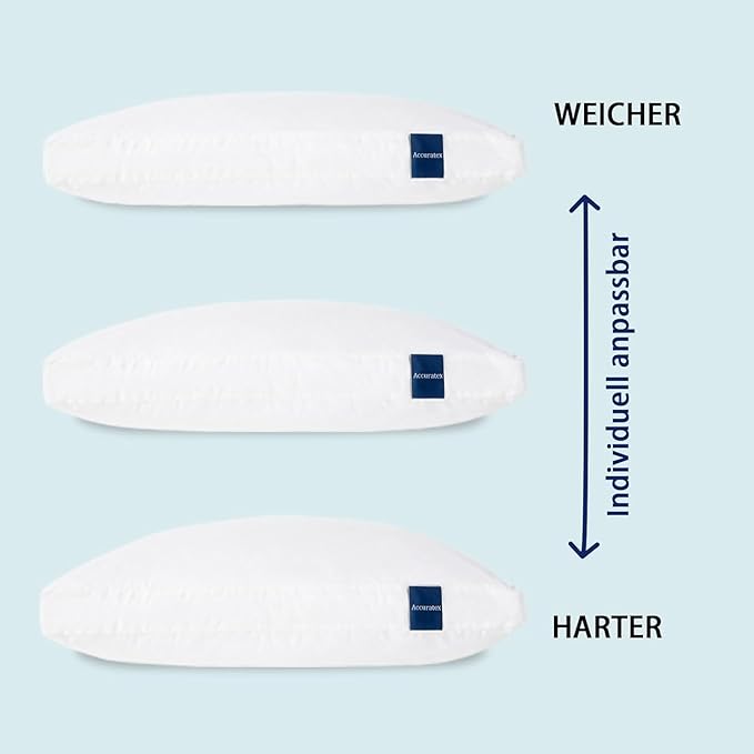 ACCURATEX Pillows King Size Set of 2, Hybrid Shredded Memory Foam Pillow[Adjustable Loft], Fluffy Down Alternative Fill Removable Cotton Cover, Firm Supportive Pillow for Side Back Sleepers