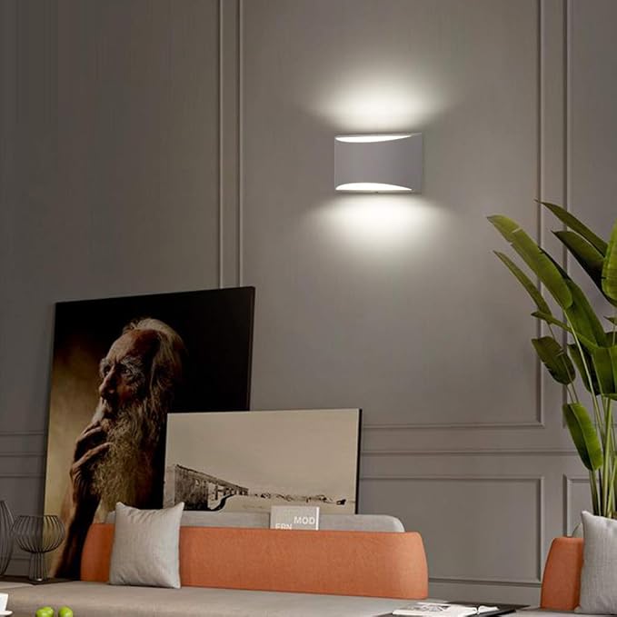 Aipsun Indoor Aluminum Modern LED Wall Sconce Hardwired Interior Wall Lights Set of 2 Up and Down Wall Mount Light for Living Room Bedroom Hallway Corridor Cool White 6000K(with G9 Bulbs)