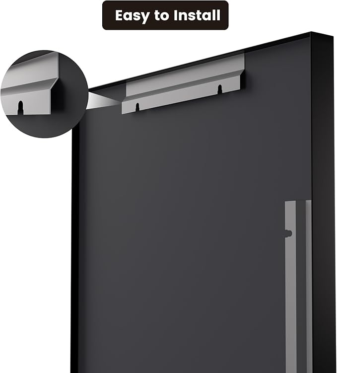 Black Bathroom Vanity Mirror 24x36 Inch, Rectangle Matte Black Mirror for Bathroom, Square Corner, Tempered Glass, Bedroom, Living Room, Entryway, Wall Mounted(Vertical/Horizontal)