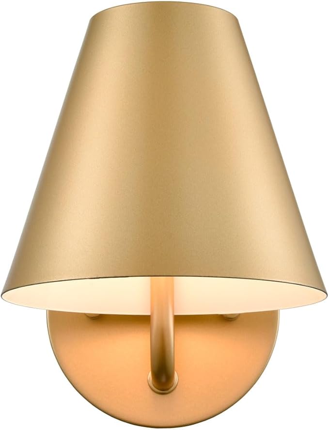 DIRYZON Modern Brass Wall Sconce Light,Metal Barn Wall Lights for Living Room Bedroom,Industrial Bathroom Wall Light Fixtures Wall Lighting