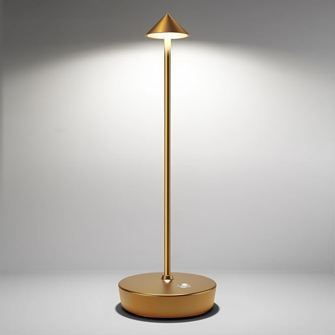 Cordless Table Lamps Rechargeable, 6000mAh Battery Operated LED Desk Lamp Outdoor Waterproof Portable Touch Dimmable Table Night Light for Patio Restaurant Dining Home Bronze