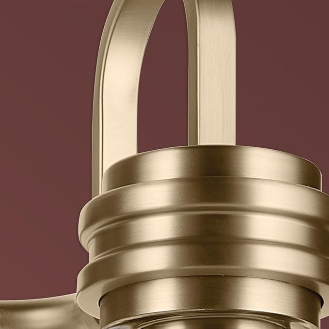 Kichler Farum 19.25" 2-Light Vanity Light with Clear Glass in Champagne Bronze, for Vanity, Jack & Jill Layout, Over a Mirror, (19.25" W x 9.5" H), 55154CPZCLR