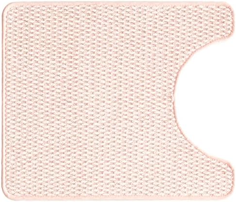 Toilet Rug, Thin Toilet Rugs U Shaped Washable Non Slip Absorbent Quick Dry Low Pile Toilet Mat, Pink 20"x24" U Shape