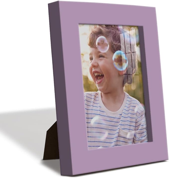 Renditions Gallery 3.5x5 inch Picture Frame High-end Modern Style, Made of Solid Wood and High Definition Glass Ready for Wall and Tabletop Photo Display, Violet Frame