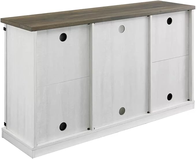 Farmhouse TV Stand for 60inch Television Stand, Entertainment Center with Storage Cabinet and Sliding Barn Doors & Adjustable Shelves, Rustic Media Console Table for Living Room