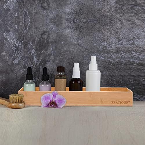 Bamboo Drawer Organizer,Kitchen Utensil Organizer Silverware Tray,Cutlery Holder, Wood Storage Box for Flatware, Makeup, Bathroom, Office Desk (Bamboo, 15 * 3 * 2.6)