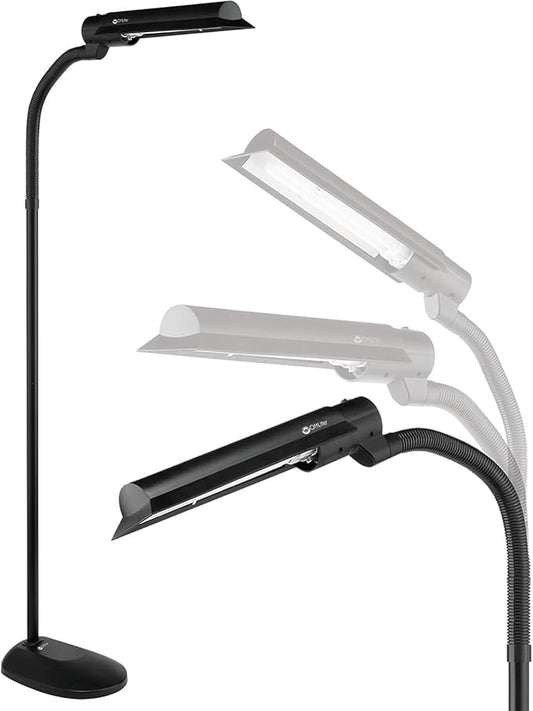 OttLite 18W WingShade Adjustable Floor Lamp for Crafts, Tasks, Office, Living Room, Sewings and Arts