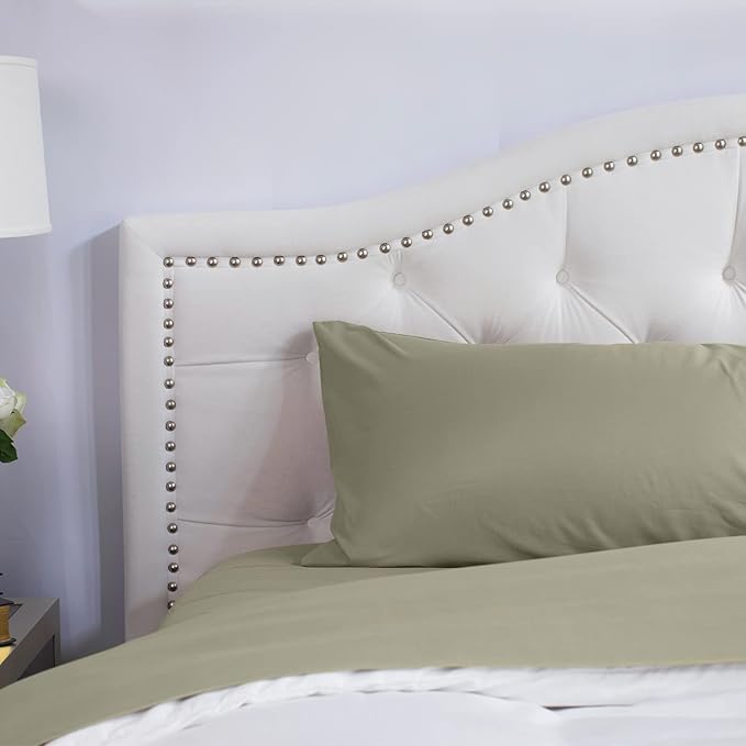 PeachSkinSheets Night Sweats: The Original 1500tc Soft King Pillowcase Set SAGE Green