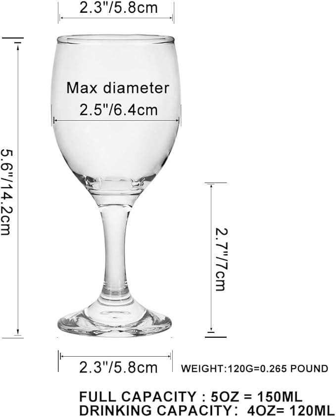 HEIGHT 5.6 Inches 120ML 4 Ounce - Set of 24 Classic Small Red Wine Glasses Durable Clear White Lead-free Glass Cup For Party (Glass, 24Pcs4OZ)