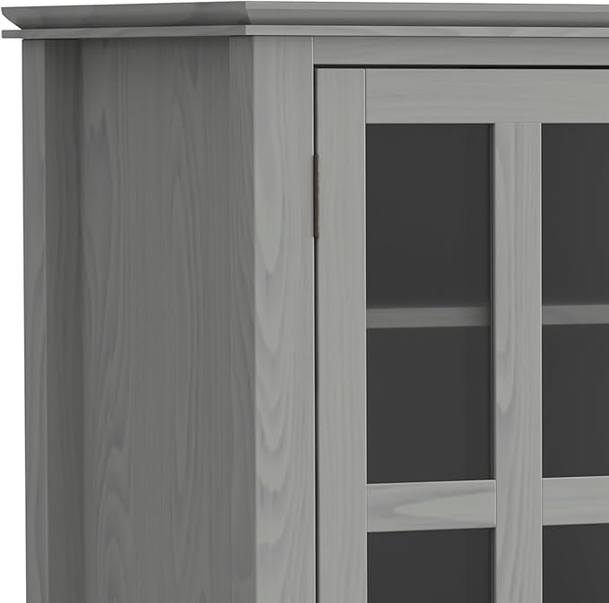 SIMPLIHOME Artisan SOLID WOOD 53 inch Wide Contemporary TV Media Stand in Fog Grey For TVs up to 60 inches for the Living Room and Entertainment Center